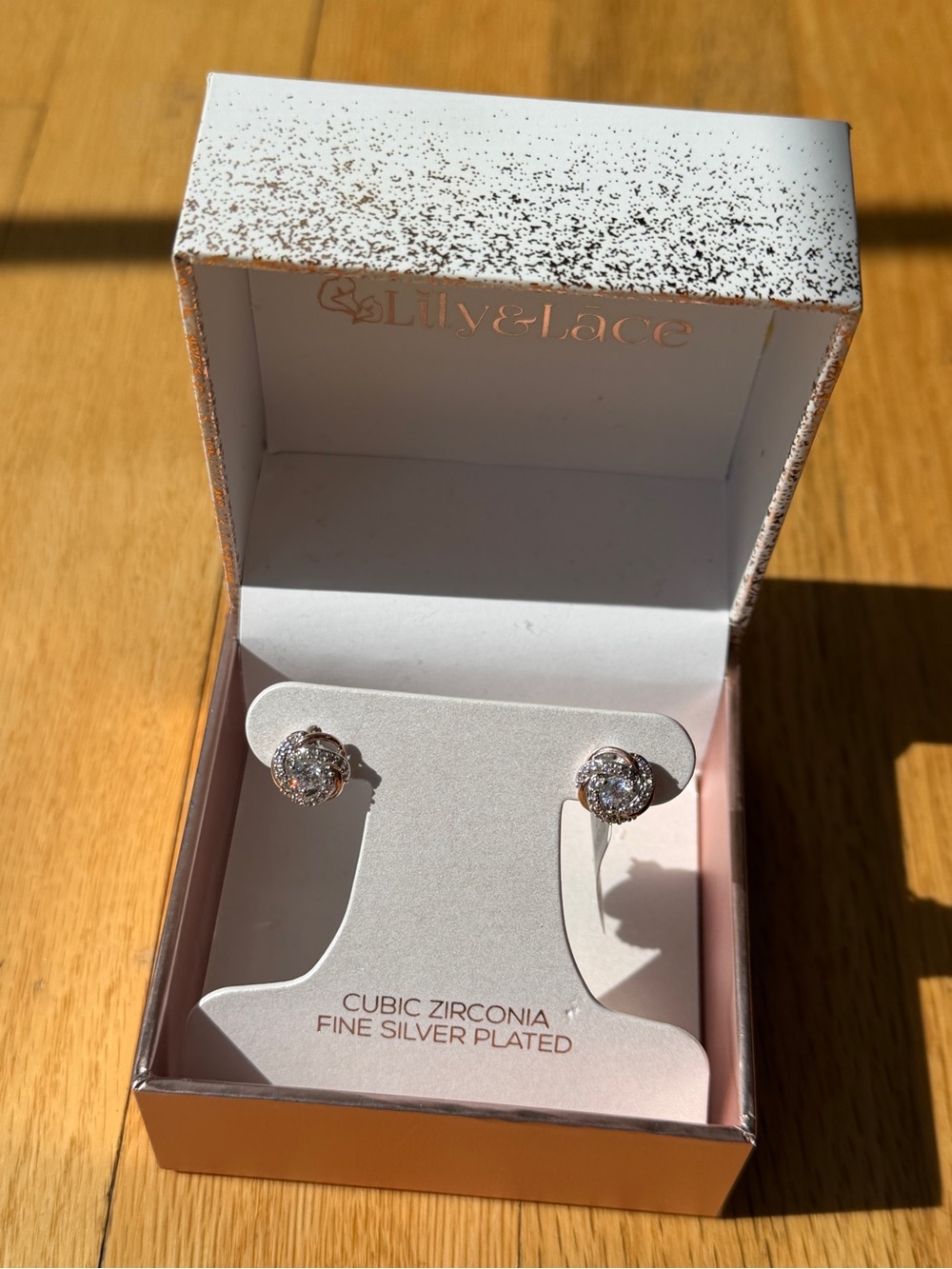 Lily and Lace Silver-Plated Cubic Zirconia Stud Earrings - Silver